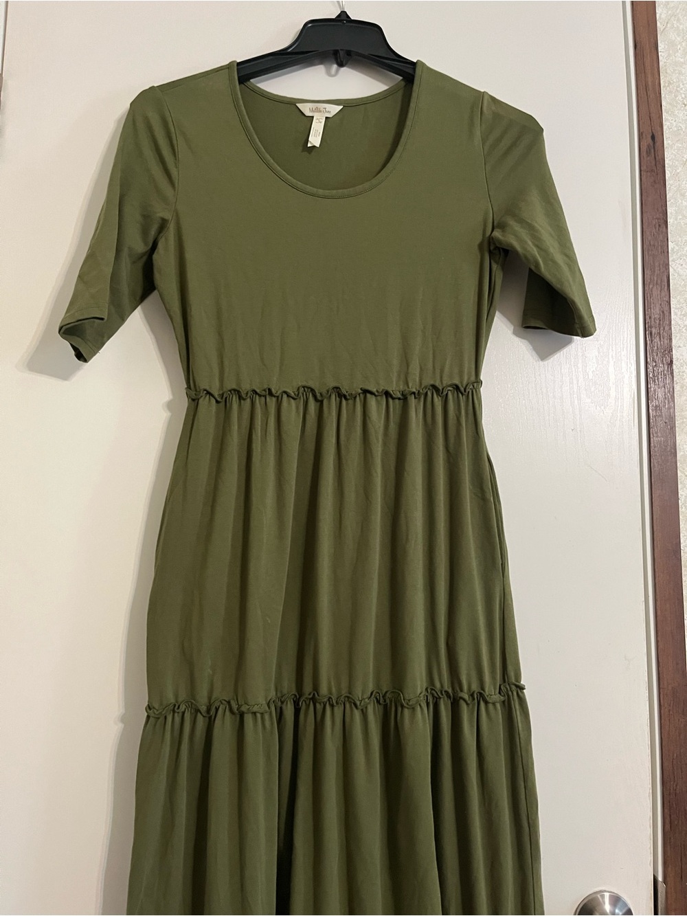 Matilda Jane Olive Green Tiered MaxiDress - Soft Casual Fit